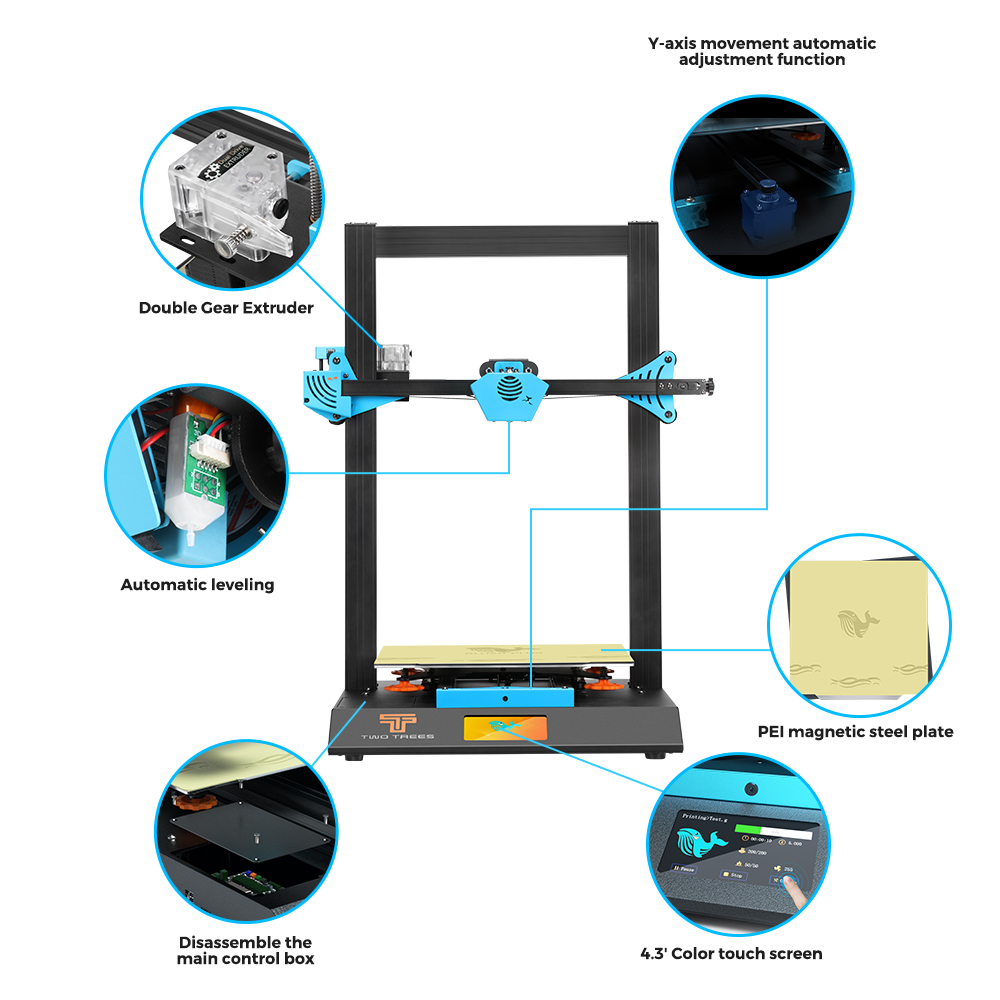 Twotree Blu-5 Bluer زائد l3D م - مراجعة Corexy 3D Printer Kit وسعره