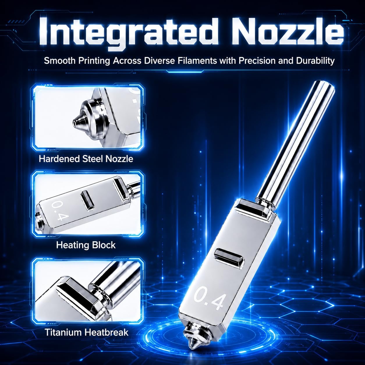 فوهات فولاذية مقوية لطابعة Any - مراجعة Hotend 0.4Mm وسعره